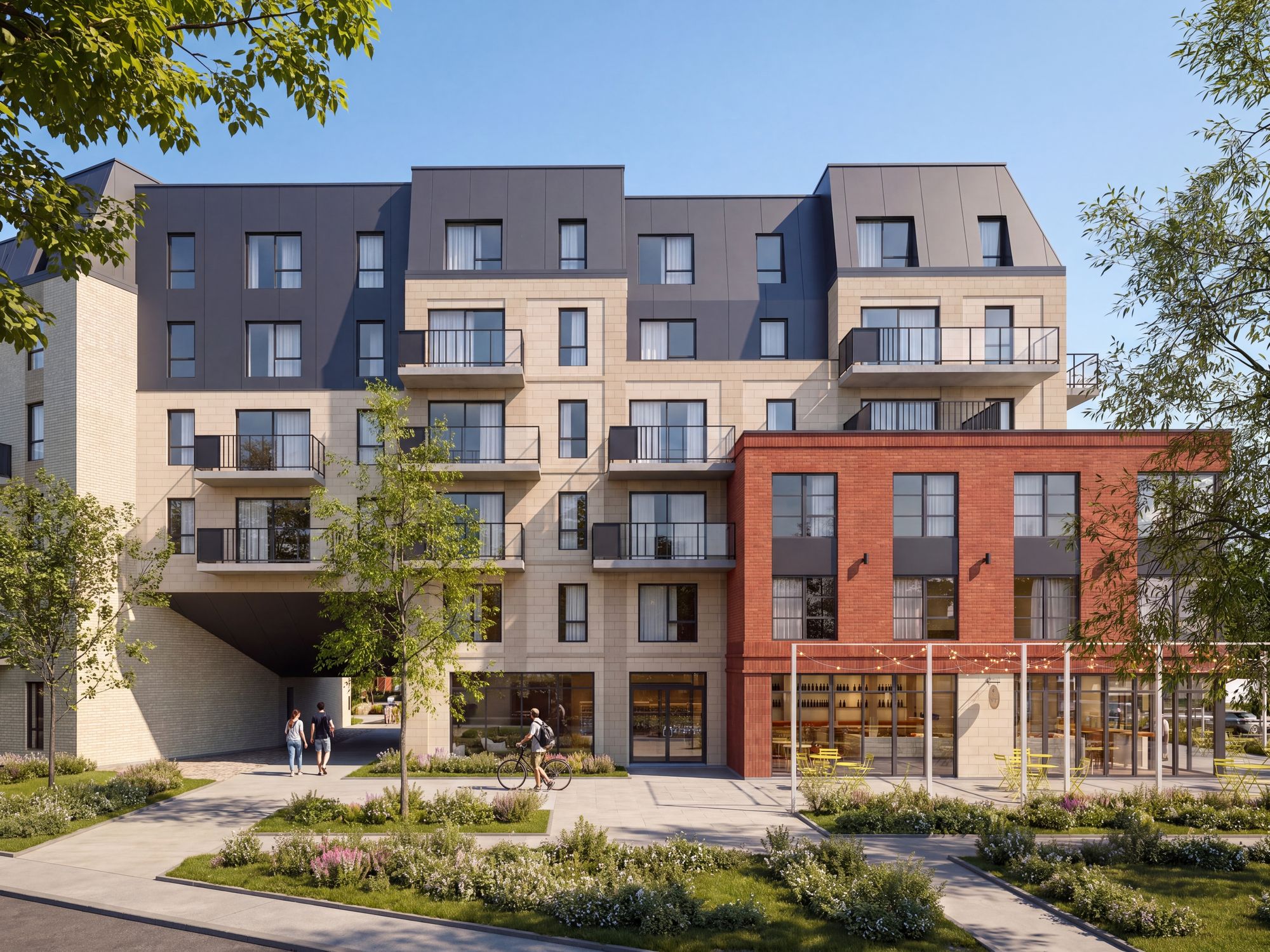 Porte cochère traversant l'immeuble vers la cour intérieure